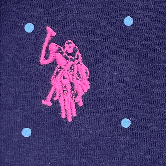 US Polo Set of 3 Polka Dot V-Neck T-Shirts Women's Size Large Red, Blue, Black - Picture 3 of 15